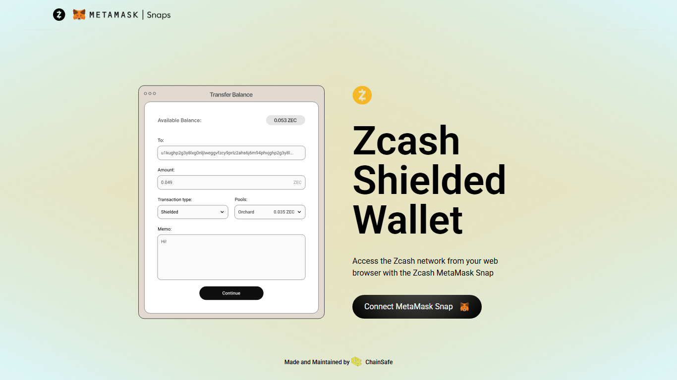 Zcash Shielded Wallet